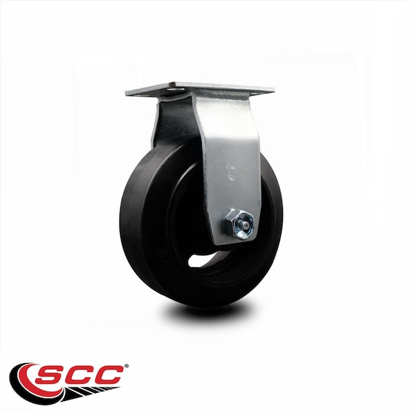 4 Inch Rubber on Cast Iron Wheel Rigid Caster with Ball Bearing SCC